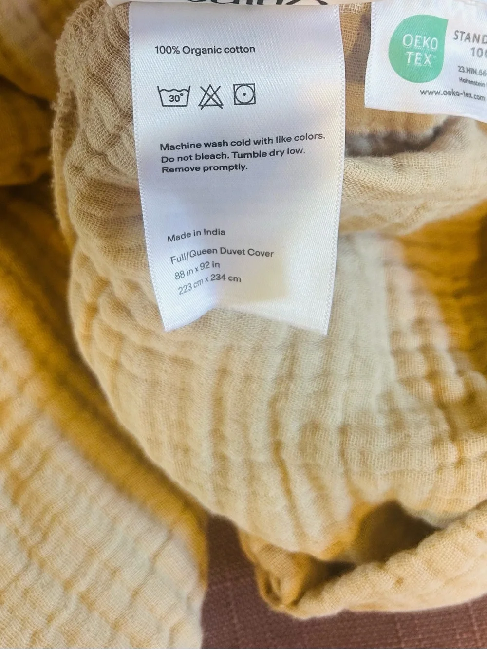 NWT Quince Sand (Dune) Organic Cotton Gauze Duvet Cover and Sham Set!